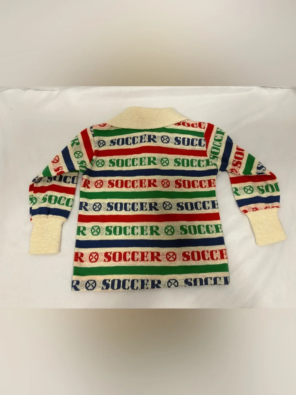 Vintage 1980’s 12 Months Health-Tex Collard Long Sleeve Soccer Shirt
